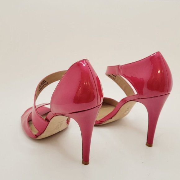 J. Vincent Pink Ivy Patent Leather Open Toe Heel Sandals - Picture 5 of 7
